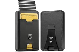 TRAVANDO Swype Aluminium Porte Carte Homme en Cuir avec Blocage RFID - Petit Portefeuille Cuir avec Pince a Billets Slim Protege Contre Le piratage Bancaire - Porte-Carte de Credit