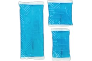 FLEXEO Zestaw wielokrotnego kompresu ciepłego / zimnego – 3 szt. – żelowe podkładki chłodzące – kompres duży i mały – wielokrotnego użytku – coolpack – poduszka termiczna – poduszka chłodząca – podkładki