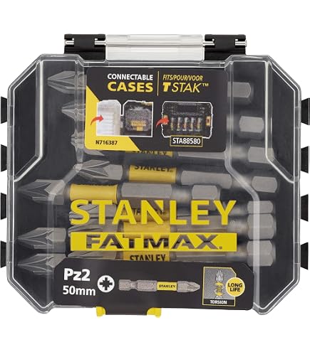 Coffret Stanley FATMAX 10 Pièces Embouts De Vissage Impact 50 Mm - Pour Visseuse à Chocs - Neuf