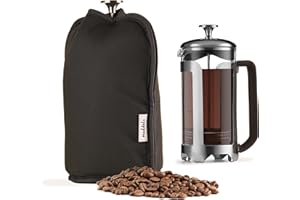 Muldale Cafetiere Cosy Warmer in Black - Coffee Pot Cover Jacket Cozy 8 Cup Perfect Heat Retention - French Press Insulator for Multiple Sizes