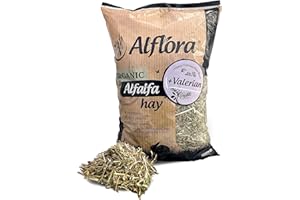 Alflora Organic 1KG Premium Alfalfa Meadow Hay With Valerian - 100% Natural - 16% Protein, Fibre and Nutrient Rich – Everyday Use Hay or Chaff - For Rabbits, Gerbils, Hamsters, Guinea Pigs