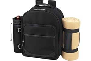 Picnic at Ascot Picknick-Rucksack für 2 Personen, mit Kühler, isoliertem Weinhalter und Decke, entworfen und montiert in den USA