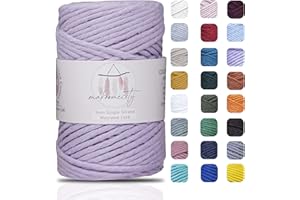 Makromecity Makramee Garn 3mm x 100m Premium Single Twisted Macrame Cord Baumwollgarn für Handwerk Schlüsselanhänger Wohndekorationen Platzteller Umhängetasche Handtasche Runner
