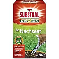 Substral Rasensamen Die Nachsaat, Rasensaat, Schnell keimende strapazierfähige Rasenreparatur-Mischung, 1 kg für 50 m²
