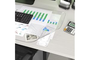 Oterri Clear Desk Mat, Non-Slip PVC Clear Desk Protector Mat with Round Edge, Heat Resistant & Waterproof Clear Desk Pad Desk Table Protector for Home and Office (Clear, 90 x 43 cm)