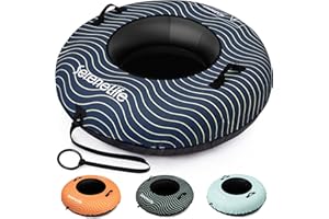 SereneLife Tube de Neige 40'' pour Toboggan - Coque en Plastique Dur Résistant, Tube Intérieur en Caoutchouc, Housse en Oxford, & Sangle de Remorquage - Luge Gonflable pour Enfants & Adultes - Cadeau