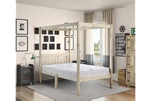 STRICTLY BEDS&BUNKS Quattro Pine Four Poster Bed, 4ft Double