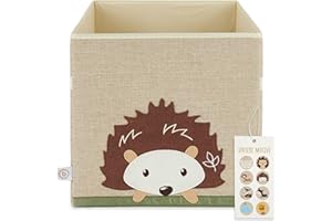 BIECO Boîte de Rangement pour Enfant - Motif hérisson - Environ 36 l - Pliable - Jolie boîte pour Jouets Kallax Rangement de Jouets pour Enfants - Boîte de Rangement 33 x 33 x 33 cm - Kallax