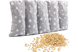 Amilian Cherry Stone Heat Bag, Thermal Cherry Stone Pillow, Heat pad microwavable, Microwave Heat pad, hot and Cold Grey Little Stars