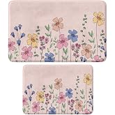 Cute Design Microfiber Set of 2 Bath Mat, Anti-Slip Base, Machine Washable (40x60_50x80)