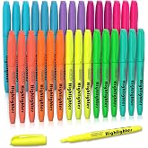 Shuttle Art Subrayadores, 30 Pack Marcadores Fluorescentes de Colores Surtidos, 10 Colores Fluorescentes con Punta de Cincel,