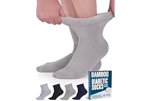 DOCTOR'S SELECT Bamboo Diabetic Socks Women & Men - 4 Pairs Ankle Length Womens Diabetic Socks | Bamboo Socks Womens | Neuropathy Socks