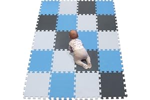 YIMINYUER® 20 Tiles (30cm×30cm×1cm Each Tile) Baby Soft Puzzle Play Mats, Kids Thick EVA Foam Floor, Toddlers & Children's Soft Interlocking Mat R01R07R12G301020