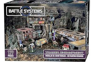 Battle Systems - Terreno fantascientifico modulare da tavolo 3D - Perfetto per miniature e figure da 28 mm-35 mm - Non richiede pittura - Alieni di fantascienza 40K Wargame - (Trader Encampment)