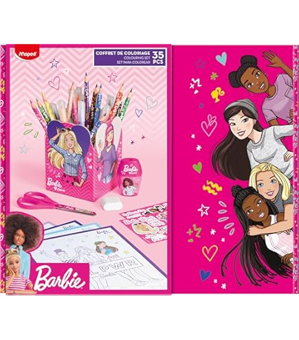 Pennarelli Barbie Maped - 12 Colori, Punta Media, Inchiostro Lavabile, Per Bambini - Foto 6