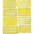 Traceease 8 Pieces Lot Jewelry Designing Template Drafting Tools For Stone Size & Weight Calculator, Mix-Pattern Jewellery Stencil