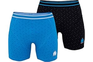 OLYMPIQUE DE MARSEILLE Lot de 2 Boxers Om - Collection Officielle Taille Adulte Homme