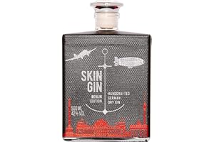 ‎SKIN GIN Skin Gin | Handcrafted German Gin | Berlin Edition | Manufaktur Gin aus dem Alten Land | Koriander-Grapefruit-Limetten | 42% 500ML