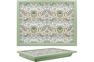 The Leonardo Collection William Morris Strawberry Thief Laptray With Bean Bag for Serving Dishes | Lovely Lap Trays for Eating on Lap for Dinner or Breatfast | Newly Designed Food Trays for Lap