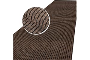 ANRO Schmutzfangmatte Mischa Teppich Läufer Meterware rutschfest & zuschneidbar | Indoor Outdoor Fußmatte Flur Gewerbe Büro Gastronomie Keller Mischa Braun 180x100cm