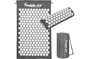 MOVIT Tapis d'acupression, modèle TUINA (75x44x2,5cm) INCL. Coussin & Sac ou modèle ZHIYA (130x50x2,5cm) INCL. Coussin, testé Contre Les substances nocives, Housse 100% Coton, Massage, 10 Couleurs
