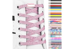 SULPO Lacci scarpe elastici con chiusura rapida in metallo - Lacci scarpe senza legatura - Lacci piatti in silicone senza nodo per adulti e bambini - Stringhe elastiche per scarpe