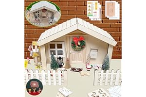STFALI 33 x 23 cm Wichtelhaus Zubehör Weihnachten Set, Wichteltür Premium Sets, Weihnachtswichtel, DIY-Dekoration Für Weihnachten, Enthalten Wichteltür, Baustelle, Schilder, und Andere Zubehör