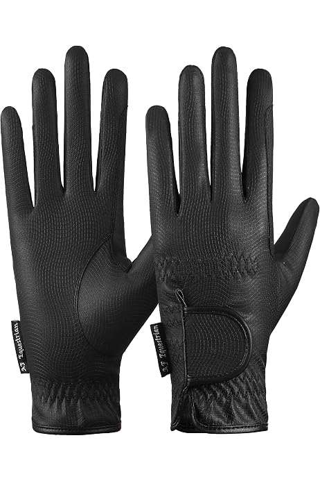 Gants D'équitation Unisexes AK Synthetic Grip - Toutes Saisons, Renforcés, Velcro Réglable, Lavable Machine