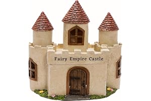 PRETMANNS Fairy Garden Fairy House - Fairy House Garden Ornament Outdoor - Fairy Garden Accessories for Miniature Fairy Garden - Large Fairy Castle House with Door That Opens 23cm