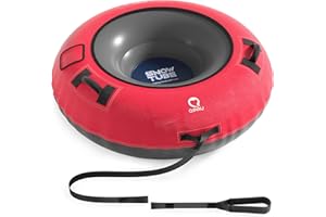QPAU Tube à Neige avec Housse en Toile de qualité supérieure pour Enfants et Adultes, Tube à Neige Gonflable Robuste de 122 cm, fabriqué en Fond épais, Luge d'hiver Amusante pour Enfants, garçons et