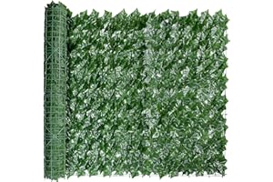 WUHUHAI Artificial Ivy Privacy Fence Screening, 1m x 5m (3.28x16.4ft) UV Resistant Artificial Hedge Panel, Garden Fence Cover for Outdoor, Balcony & Patio Decoration, Durable Fake Plant Wall