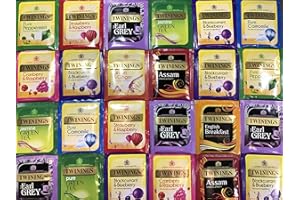 Poiget Twinings Tea Refill Box 10 Assorted Flavours, 50 Individually Wrapped Teabags - Black, Green & Fruit & Herbal Teas