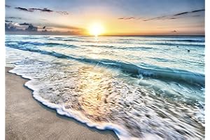 decomonkey - Papier Peint Intissé Plage Mer 200x140 cm - Panoramique Image XXL Maison Chambre Déco Photo Murale Décorative Tenture Murale pour Appartement Décoration Salon