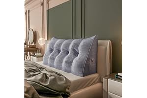 Johnear Poduszka klinowa do czytania na łóżko i sofę, poduszka na oparcie, brązowa, 160 cm, poduszka pod plecy, zagłówek, oparcie łóżka, duża, trójkątna poduszka lędźwiowa