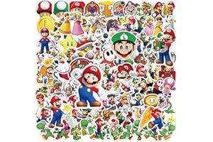 HXLEUCRY Zestaw 100 naklejek Mario graffiti dla dzieci, wodoodporne, naklejki dla dziewcząt, chłopców, walizki, deskorolki, laptopa, lodówki, rowerów, DIY, scrapbooking, zabawki, dekoracja, urodziny dziecka