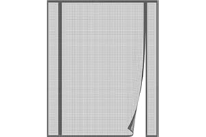 Risareyi Magnetyczna moskitiera z włókna szklanego 185x205cm, Szary Siatka Bardzo trwała, Podwójne otwarcie boczne kurtyny moskitiery do drzwi przesuwnych balkonu, Automatyczne zamykanie