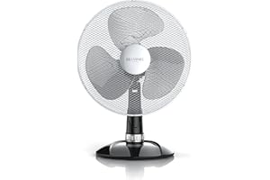 ‎BRANDSON Brandson - Tischventilator 30 cm - Tisch Ventilator mit 3-Leistungsstufen - mobiler Lüfter - Schreibtischventilator oszillierend - klein und leise - 40W - Neigungswinkel ca. 30