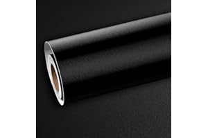 ReWallpaper Carta da Parati Nera Adesiva Muro Carta Adesiva per Mobili Nero Opaco Pellicole Adesive per Porte Armadio Carta Parati Camera da Letto Bagno Rivestimento Parete PVC 40cm×3m