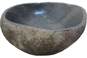 STONE art & more Exklusive Steinschale, Miniteich, oval, Ø ca. 35 cm, Steinmetzarbeit aus Naturstein, frostfest, Unikate