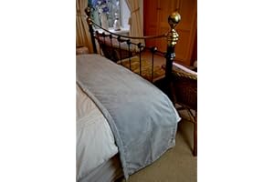 McAlister Textiles Soft Velvet Dove Grey Bed Runner For Single Double & King Size Beds - 50x255cm - 20x100 Inches Matt Velvet Range