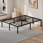 Yaheetech Bed Frame 63 x 200 cm Height 41.5 cm Metal Bed Black | Metal Double Bed Steel Slats Storage Space Easy Assembly