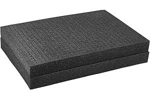 BRUBAKER Mousse Quadrillée, Mousse Cubique - 2 Inserts en Mousse 450 x 325 x 45 mm - Mousse pour Mallette à Outils et Mallette pour Caméra - Insert pour Mallette Protection pour Caméra et Outils