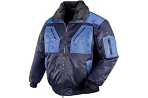 texxor Herren Pilotenjacke Oslo Arbeitsjacke mit abnehmbaren rmeln marine blau L, Blau/Marine, L EU