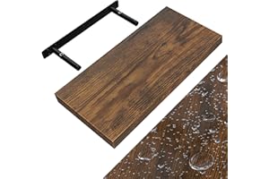 Casaria® Étagère Murale Flottante chêne foncé 50 cm MDF Robuste Effet Flottant Support de Fixation Inclus étagère Bois