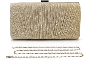 Pahajim Pochette Donna Elegante Brillantinata Borse Clutch Glitter Sposa Borsa con Catena Paillettes Borsetta Tracolla per Balli, Feste, Matrimonio, Cerimonia (Oro)