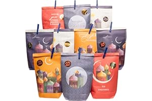 Papierdrachen DIY Ramadan Kalender zum Befüllen - für Kinder und Erwachsene - Bedruckte Kraftpapiertüten in Colorful - zum Aufstellen und Dekorieren - Eid Mubarak - wiederverwendbar - Set 7