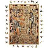WePuzzleUp Ahşap Puzzle Yetişkin - Antik Mısır - 450 Par&ccedil;a, 29 x 39 cm - Yapıştırıcı Folyo Dahil - Benzersiz Şekilli Par&ccedil;alar