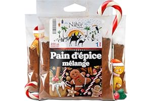 Nabür - 250gr Mélange Pain d'épices, Préparation Pain d'épices et Petit bonhomme en pain d'épices, épices de Noël, Sans farine, sans additifs (250 gr)