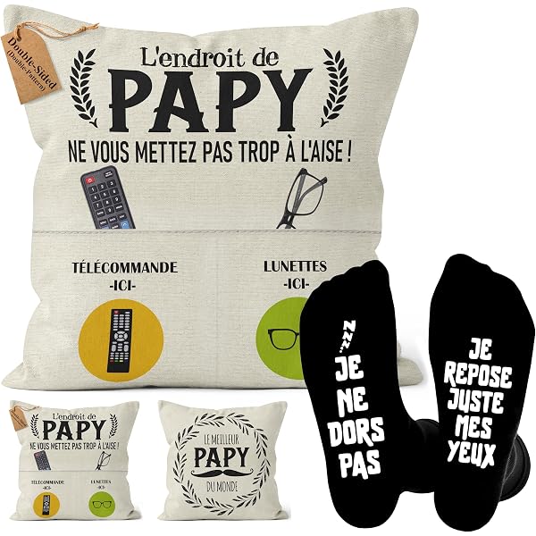 Chaussettes Cadeau Papy Texte Humoristique - Coton Qualité UK 9-11 - Message « If Grandpa Can't Fix It No One Can » | Cadeau Fête Des Grands-pères Noël Anniversaire | Idée Présent Grand-père