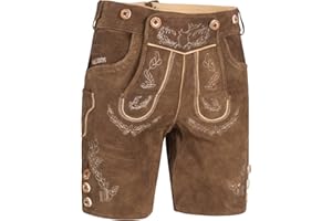 PAULGOS Herren Trachten Lederhose HK1 + Träger, Echtes Leder, Gr. 44-60